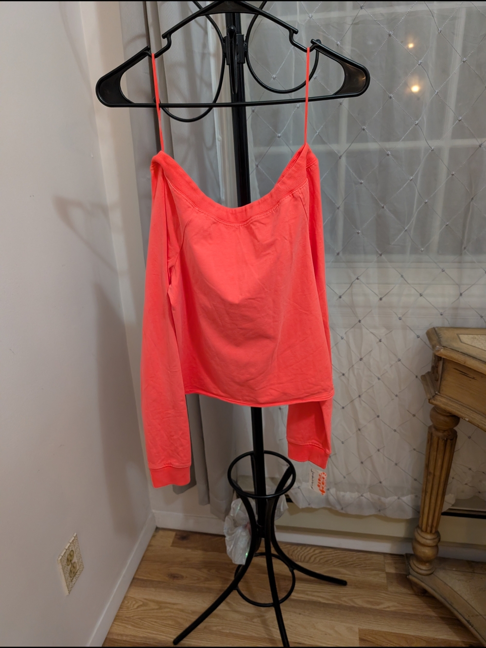 Free People Coral Off-Shoulder Crop Top Size XL